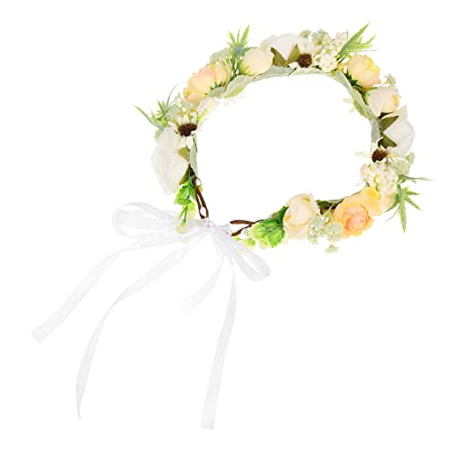 IWOWHERO Künstliche Blumenkrone für Zarter Kopfschmuck aus Kunstblumen Hochzeiten Partys und Fotografie Stylischer Haarschmuck für Besondere Anlässe von IWOWHERO