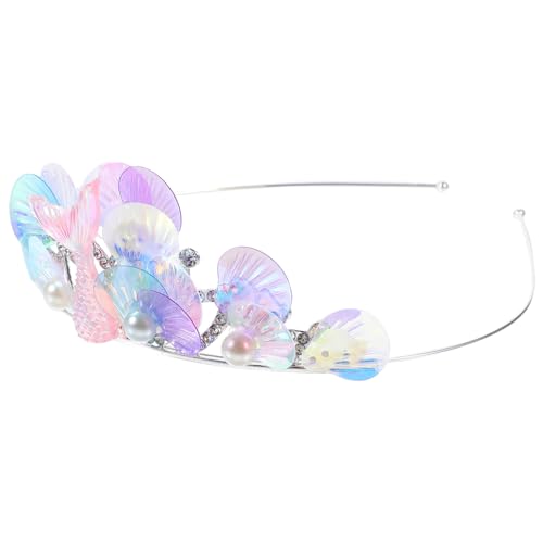 IWOWHERO Haarkrone Meerjungfrau Meerjungfrauenkostüm Für Kinder Shell-haar-accessoires Meerjungfrau Haarbänder Haarschmuck Aus Geburtstagskrone Prinzessin Krone Metall Stirnband Cosplay von IWOWHERO