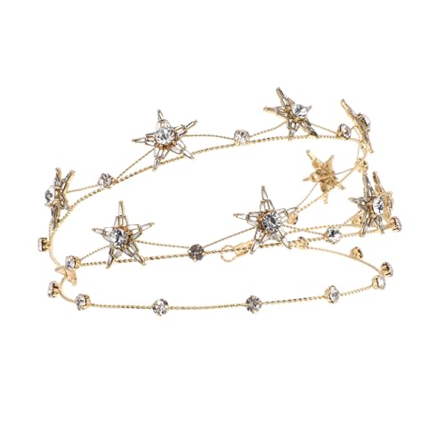 IWOWHERO Hochzeit Sterne Krone Kopfschmuck Braut Kopfschmuck Strass Damen Haar Zubehör Krone Haar Hoop von IWOWHERO