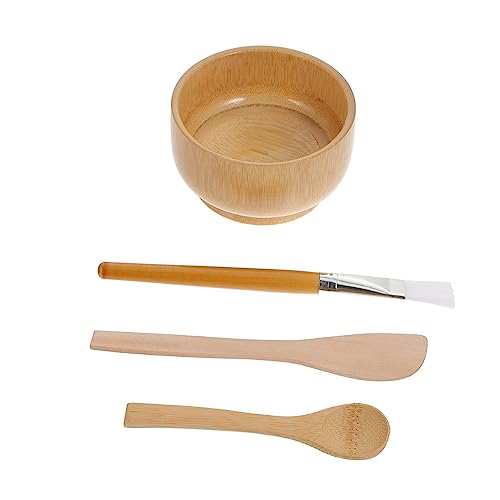 IWOWHERO Masken-rührschüssel Maskenschüssel-set Naturholzmaterial -werkzeug Reisefreundliches Für Frauen von IWOWHERO