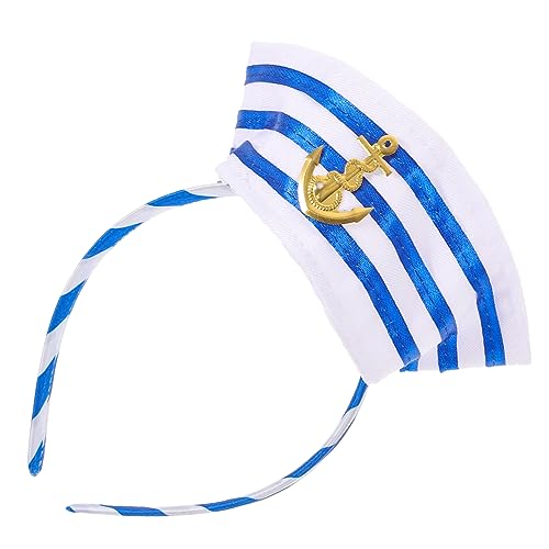 IWOWHERO Matrosenmützen-stirnband Für Cosplay Yachthut-haarreif Für Halloween-party Kapitänshut-stirnband Mit Nautischem Design Für Nautische Anlässe von IWOWHERO