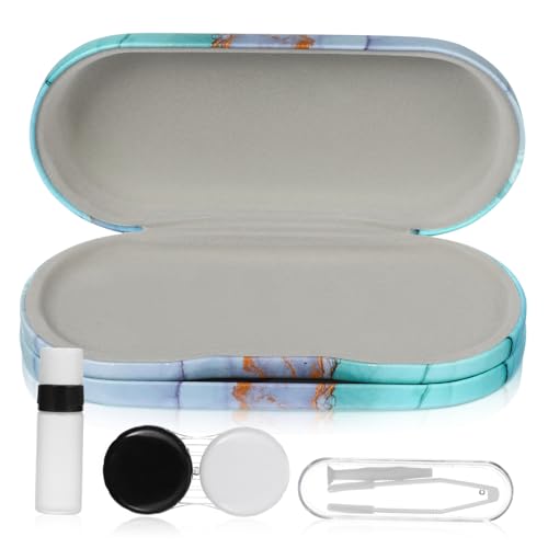 IWOWHERO Doppelschicht Brillenetui Aus Pu Flockenmaterial Tragbar Für Sonnenbrillen Kontaktlinsen Aufbewahrungshalter Outdoor Reisebox von IWOWHERO