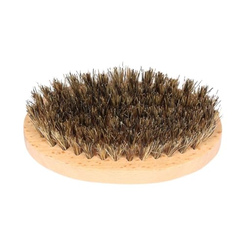 IWOWHERO Ovale Bartbürste Mit Wildschweinborsten Für Herren Naturborsten Bartreinigungsbürste Aus Buchenholz in Natürlicher Farbe Gesichtsreinigungsbürste Für Männer von IWOWHERO