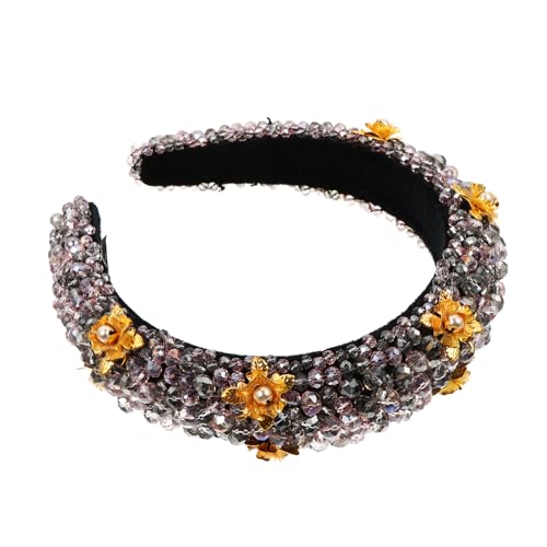 IWOWHERO Blumen-haarband Stirnband mit Juwelen und Strasssteinen Besetzt Kopfschmuck für Frauen Mädchen und Damen von IWOWHERO
