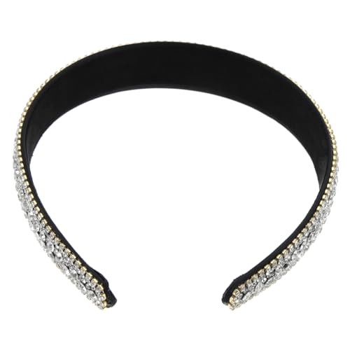 IWOWHERO Glitzernder Haarreif Strass-stirnbänder Für Damen Strass-stirnband Gepolstertes Flapper-accessoires Für Damen Dünnes Haarband Diamant-stirnband Einfach Schmuck Weiß Fräulein Stoff von IWOWHERO