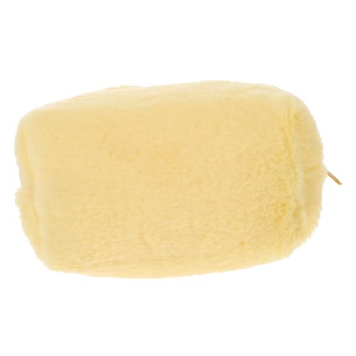 IWOWHERO Plüsch Kosmetiktasche für Reise Tragbar Makeup Bag Handtasche Gelb Multifunktional für Damen Mädchen zur Aufbewahrung von Lippenstift Schlüssel Smartphone Leicht und Modisch von IWOWHERO