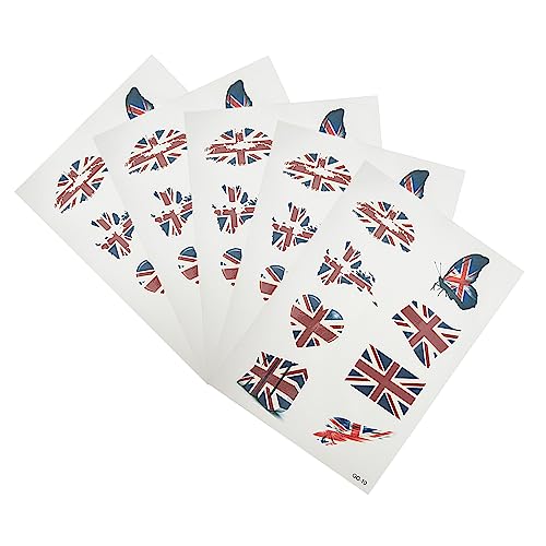 IWOWHERO 5sätze Fußball-fans Tattoos Temporäre Tattoos Für Gesicht Und Körper Dekorative Aufkleber Im Nationalflaggen-design Für Sportevents Und Partys von IWOWHERO