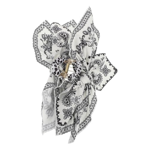 IWOWHERO Puddingblumenkopfschmuck Mädchen Krawatte Hochelastische Krawatte Schönheitsklauenklammern Bogenkrallenclips Kit Ohrringe Hochzeitsgürtel Füller Dekoration Haargummi Black Stoff von IWOWHERO