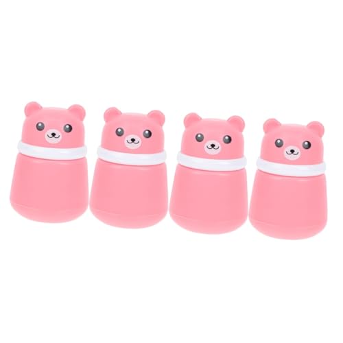 IWOWHERO Puder Für Körper Kinder 4 Stück Körperpuder Box Kleine Kosmetikbehälter Talkumpuder Etui Puderquaste Behälter Talkumpuder Behälter Toilettenartikel Behälter Körperpuder Behälter Abs Rosa von IWOWHERO