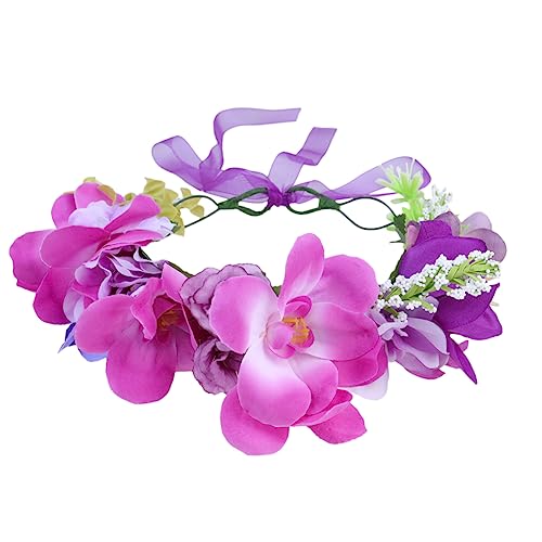 IWOWHERO Realistischer Blumenkopf Blumenkranz Fotogirlande Haarschmuck Für Urlaub Reisen Festivals 1 Stück von IWOWHERO