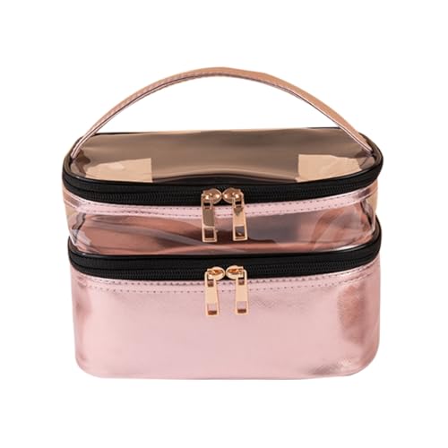 IWOWHERO Transparente Damen Kosmetiktasche Mit Fächern Reisen Make-up Tasche Aus Hochwertigem Material Tragbare Aufbewahrungstasche Mit Reißverschluss Für Frauen von IWOWHERO