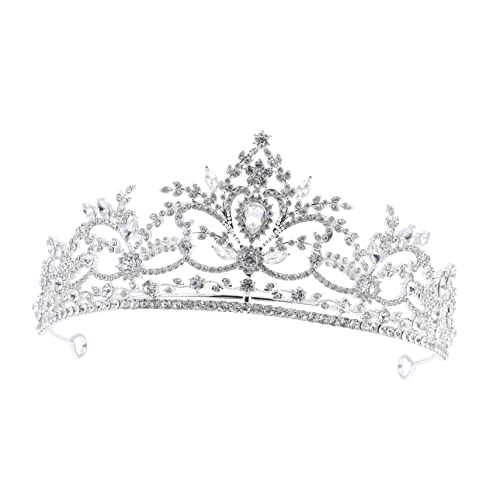 IWOWHERO Rhinestone Braut Tiara Damenkrone Strass Hochzeit Haarschmuck Leicht Elegant für Party Foto Banquet Geeignet von IWOWHERO