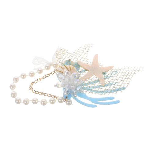 IWOWHERO Rhinestone Haarklammer Meerjungfrau Haarspange mit Perle Sternförmig Strasssteinen Besetzt Eleganter Haarschmuck für Damen Geeignet für Hochzeit Party und Alltag von IWOWHERO