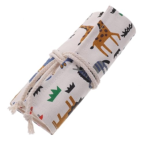 IWOWHERO Rollen Stiftvorhang Aus Stiftverpackungs-Organizer Bleistift Aufbewahrungstasche Bleistift Tragetasche Farbstift-Organizer Bleistiftbeutel Leinentasche Segeltuch von IWOWHERO