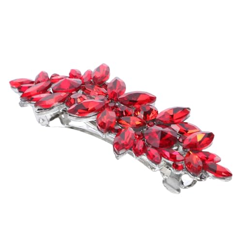 IWOWHERO Roter Haarclip mit Funkelnden Strasssteinen Eleganter Brautschmuck Leichter Haarklammer für Braut und Brautjungfern Vintage Stil Festlicher Haarschmuck für Hochzeiten von IWOWHERO