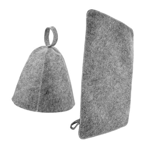 IWOWHERO Saunahut Und Saunakissen Filz Für Damen Und Herren Wiederverwendbar Bequemer Badehut Mit Passender Und Praktischer Anwendung von IWOWHERO