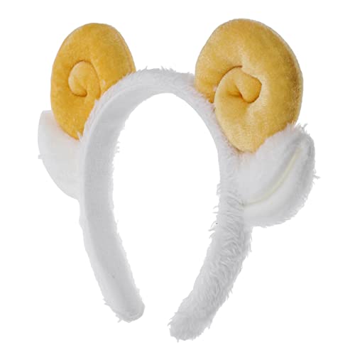 IWOWHERO Schaf Horn Stirnband Aus Stoff Haarband Mit Entzückenden Schafsohren Kopfschmuck Für Gesichtsbehandlungen Und Sport Lichtecht Und Verformungsbeständig von IWOWHERO