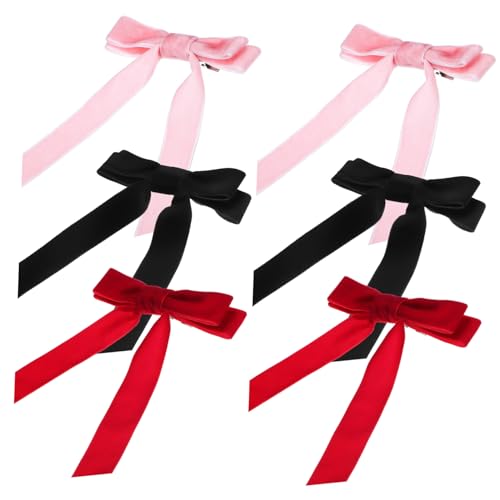 IWOWHERO 6 Stück Samt Haarspangen Haarschleifen für und Mädchen Haar Accessoires für Feste Alltag und Partys von IWOWHERO