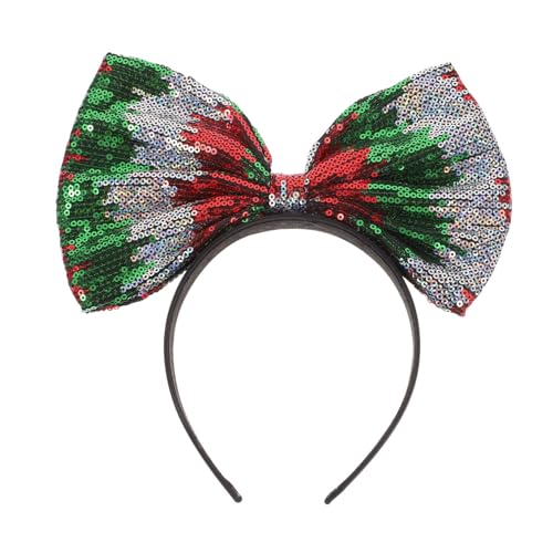 IWOWHERO Schleife Stirnband Gliiter Bowknot Haarband Weihnachts Bowknot Kopfbedeckung Weihnachts Haarband Weihnachtskostüm Kopfbedeckung Weihnachts Kopfband Weihnachts Stirnband von IWOWHERO