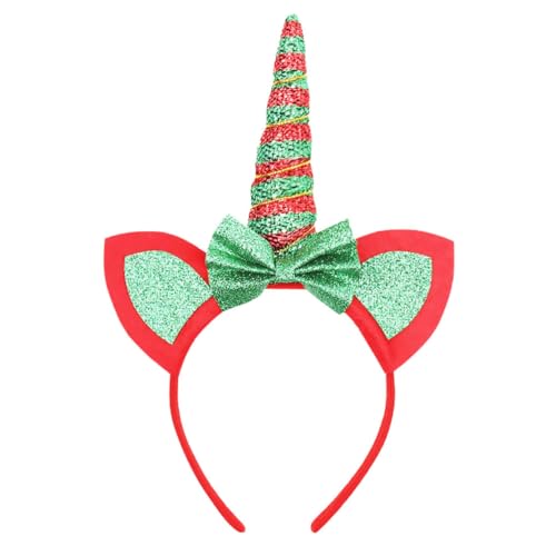 IWOWHERO Schleife Stirnband weihnachtsfeier liefert Einhorn Stirnband Mädchen kinder haarschmuck faschingszubehör kinder Tiara Weihnachtsstirnband Weihnachts-Einhorn-Haarband niedlich Stoff von IWOWHERO