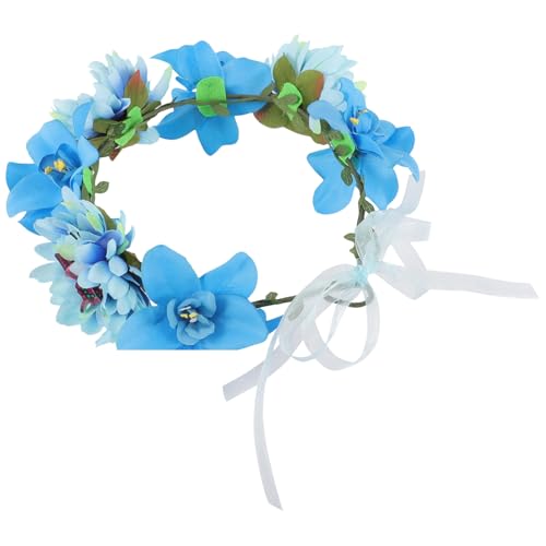 IWOWHERO Blumenkranz Haarschmuck Mit Verstellbarem Band Wunderschöner Boho Haarreif Für Braut Festival Fotoshootings Realistische Künstliche Blumen Elegante Kopfbedeckung von IWOWHERO