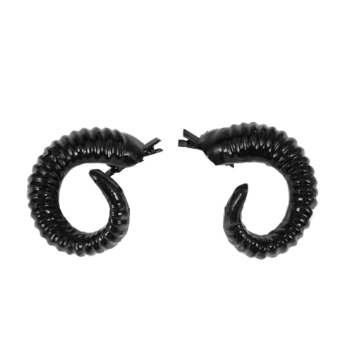 IWOWHERO Schwarze Schafhörner Haarspange Paar Leichtes Langlebiges Halloween Cosplay Kopfschmuck für Damen und Modische DIY Haaraccessoires für Kostüm und Themenpartys von IWOWHERO