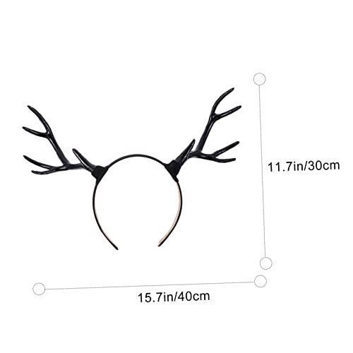 IWOWHERO Schwarzes Rentier Geweih Haarreif Weihnachten Kopfschmuck Erwachsene Party Karneval Cosplay Festtagsdeko von IWOWHERO