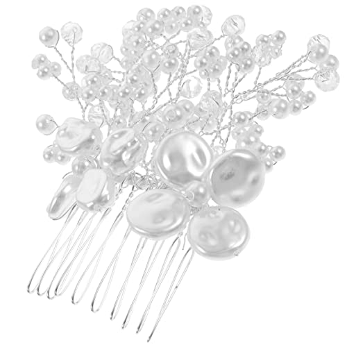 IWOWHERO Hochzeits Haarkamm Mit Kristallen Und Perlen Elegantes Haaraccessoire Für Bräute Funkelnder Haarkamm Für Damen Brautschmuck Für Besondere Anlässe Silberner Haarschmuck Mit von IWOWHERO
