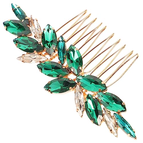 IWOWHERO Brautschmuck Haarkamm Aus Kristall Eleganter Hochzeits-haaraccessoire Mit Grünem Hochzeit Haarschmuck Für Bräute Für Besondere Anlässe Und Festliche Veranstaltungen von IWOWHERO