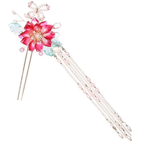 IWOWHERO Blumenhaarstäbe Für Frauen Haargabel Aus Retro Stil Haarnadel Mit Quaste Haarschmuck Für Hochzeit Und Party von IWOWHERO