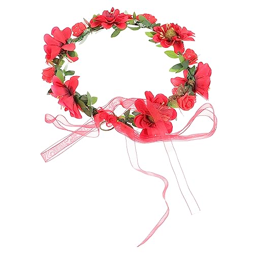 IWOWHERO Hochzeit Blumen Haarband Haarschmuck haarring mädchen stirnbänder Hochzeitsfest-Haarkranz hochzeitsdeko Stirnband Blumenstirnbänder für Mädchen Brautkranz Kopfbedeckungen Bohemien von IWOWHERO