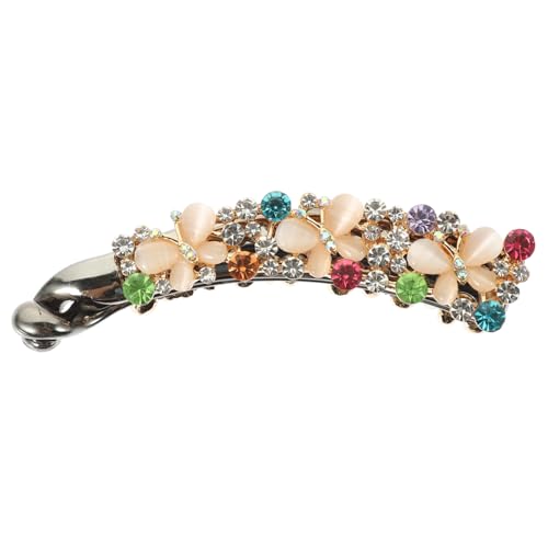 IWOWHERO Strass Bananen Haarclip für Dickes Haar Stabiler Haarklammer mit Cat Eye Design Leichter Kompakter Ponytail Halter für Damen und Teenager Eleganter Schmuck für Alltag und Party von IWOWHERO