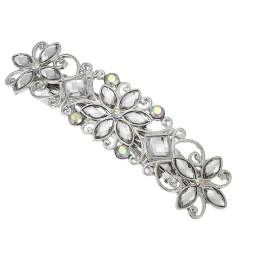 IWOWHERO Strass Blumen Haarklammer für Frauen Eleganter Haarschmuck mit Funkelnden Kristallen Geeignet für Dickes Lockiges und Glattes Haar Modische Haarspange für Alltag Party und von IWOWHERO
