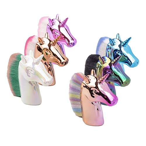 IWOWHERO Einhorn-form Kosmetikpinsel Puder-rougepinsel Foundationpinsel Für Frauen Mädchen Damen Weiß Professioneller Make-up-pinsel Mit Hochwertigem Kunststoffgriff von IWOWHERO