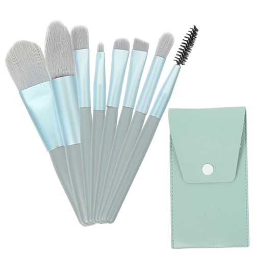 IWOWHERO Teiliges Make up pinselset mit Langlebigen Holzgriffen Praktische Mini lidschatten Concealer pinsel in Blau Tragbar für Professionelle Anwendung und Reisen von IWOWHERO