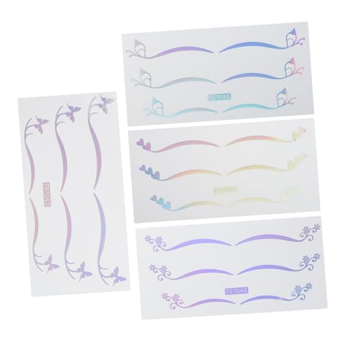 IWOWHERO Temporäre Eyeliner-aufkleber Glitzernd Holografische Doppelaufkleber Gesichtsaufkleber Für Frauen Halloween-make-up Und Einfach Anzubringen von IWOWHERO