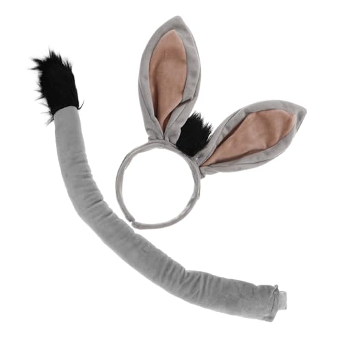 IWOWHERO Tier Kostüm Set Donkey Ohren Haarreif und Einzigartiges Farmtier Zubehör für Halloween Geburtstag Weihnachten Cosplay Party Robustes Material Auffälliges Design von IWOWHERO
