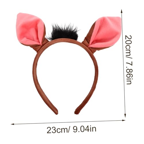 IWOWHERO Tierohren Haarreif Warzenschweine Ohren Stirnband Leichtes Cosplay Zubehör Süßes Kostüm für Party und Verkleidung von IWOWHERO