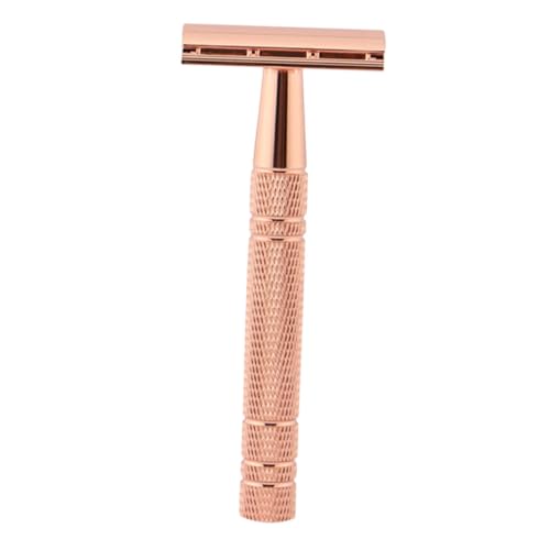 IWOWHERO Traditioneller Handgeführter Rasierer aus Doppelschneidiger Haarschneider mit Chrombeschichteter Oberfläche für Gründliche Nassrasur zu Hause Reise und Hotelgebrauch von IWOWHERO