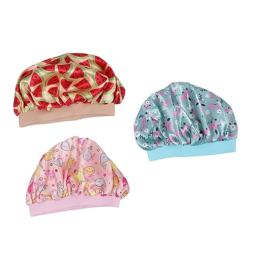 IWOWHERO 3stücke Satinhaube Für Schlafende Junge Mädchen Satin Schlafhaube Haarhaube Aus Satinmaterial Satin Haarhaube Zum Schlafen Schlafhaube Für Haare Junge Mädchen von IWOWHERO