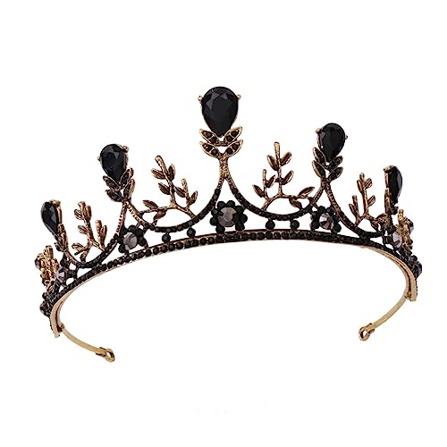 IWOWHERO Vintage Brautkrone Barockstil Tiara Haarschmuck mit Kristallverzierung für Hochzeit Geburtstag Mädchen Luxuriöses Accessoire von IWOWHERO