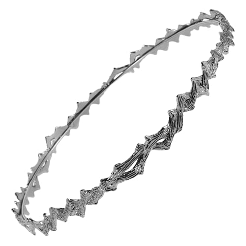 IWOWHERO Vintage Crown Haarreif Metall Rutschfester Gewellter Haarschmuck Klassisches Geflochtenes Design Minimalistisches Accessoire für Frauen Mädchen Geeignet für Make Up Hochzeit Party von IWOWHERO