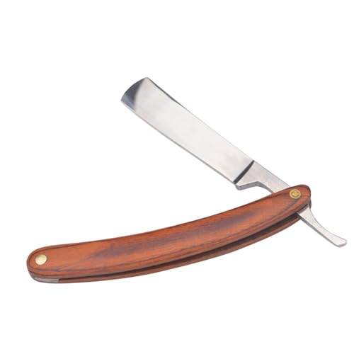 IWOWHERO Vintage Rasiermesser mit Holzgriff und Edelstahlklinge Manuell Ausgewogenes Gewicht für Präzises Rasieren Rostfrei Altmodisches Design Komfortabler Griff für Herren und Barber von IWOWHERO