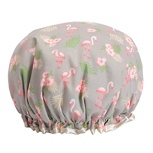 IWOWHERO Wasserdichte Duschhaube Mit Flamingo-motiv Faltbare Badekappe Für Damen Doppelschichtig Und Ölabweisend Fürs Duschen Kochen Und Spa Schützt Haare IWOWHERO Wasserdichte Duschhaube Mit Flamingo-motiv Faltbare Badekappe Für Damen Doppelschichtig Und Ölabweisend Fürs Duschen Kochen Und Spa Schützt Haare von IWOWHERO