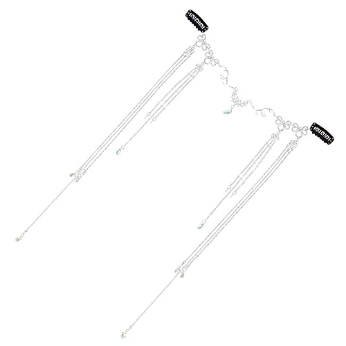 IWOWHERO Vintage Braut Kette Quaste Stirn Haar Schmuck Festival Kopfschmuck Silber von IWOWHERO