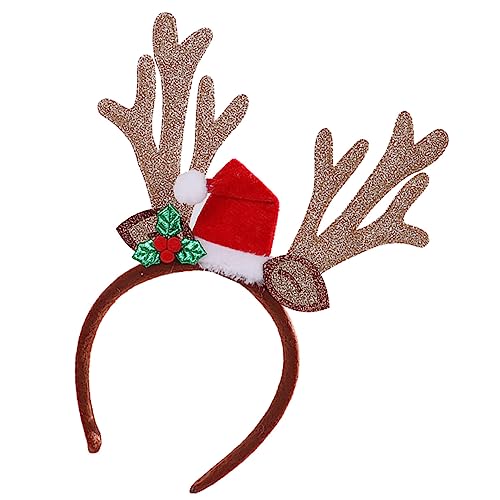 IWOWHERO 1stück Weihnachtlicher Antlers Haarschmuck Für Lustiger Weihnachts-haarreif Mit Rentiergeweih Für Partys Und Festliche Anlässe Für Erwachsene von IWOWHERO