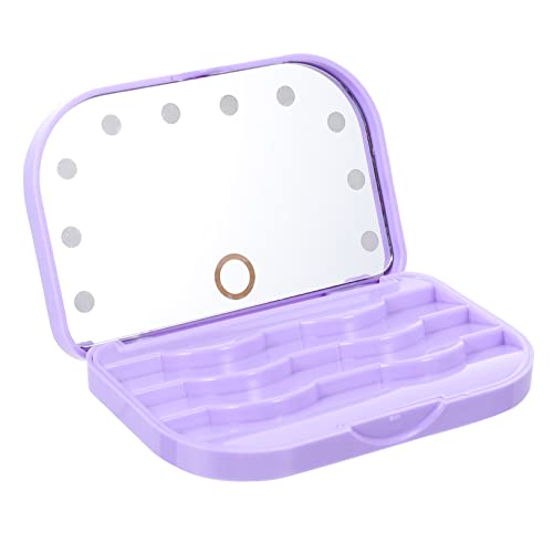 IWOWHERO Led Wimpern Aufbewahrungsbox Mit Spiegel Tragbarer Organizer Für Künstliche Wimpern Leicht Und Platzsparend Für Reisen Und Täglichen Gebrauch Farbdesign von IWOWHERO
