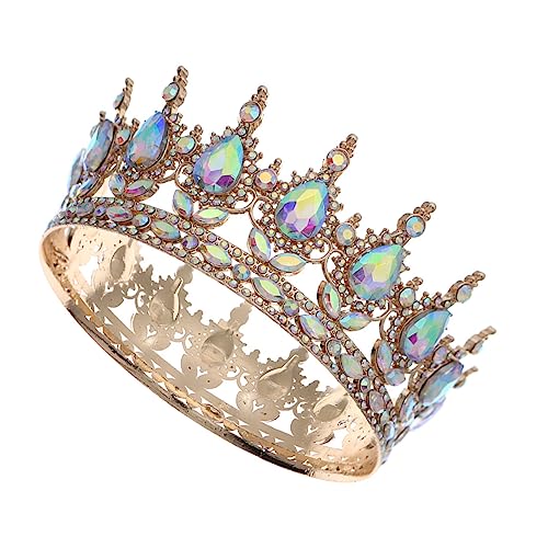 IWOWHERO Robe Schmuck Für Frauen Bachelorette Party Strass Krone Hohl Krone Haar Zubehör Für Bräute von IWOWHERO