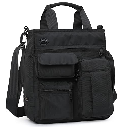 IX INOXTO Herren Messenger Bag Laptop Schultertasche Computer Arbeit Büro Tasche Wasserdicht Aktentaschen für Reisen Arbeit Uni, Schwarz von IX INOXTO