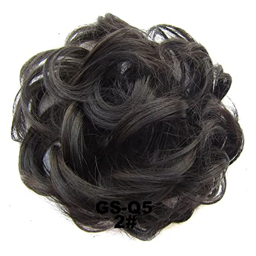 Haarteil Haargummi 1 STÜCKE Chaotisch Haarknoten Haargummis Verlängerung Lockig Gewellt Chaotisch Synthetisch Zerzaust Hochsteckfrisur Chignon Haarteil for Frauen Mädchen Dutt (Color : 2) von IXART